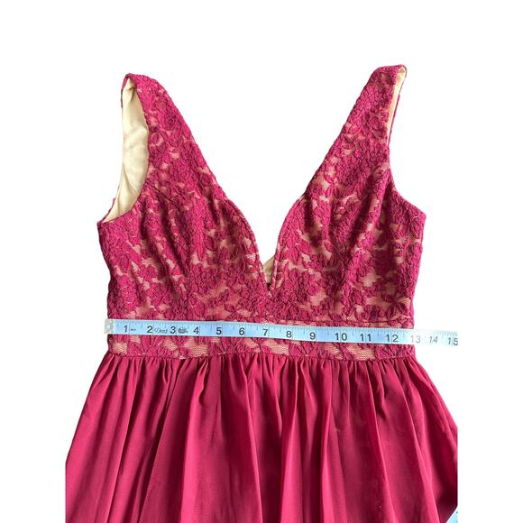 Lulus Make Way for‎ Wonderful Berry Red Lace Formal Sleeveless Maxi Dress Large - Picture 12 of 14